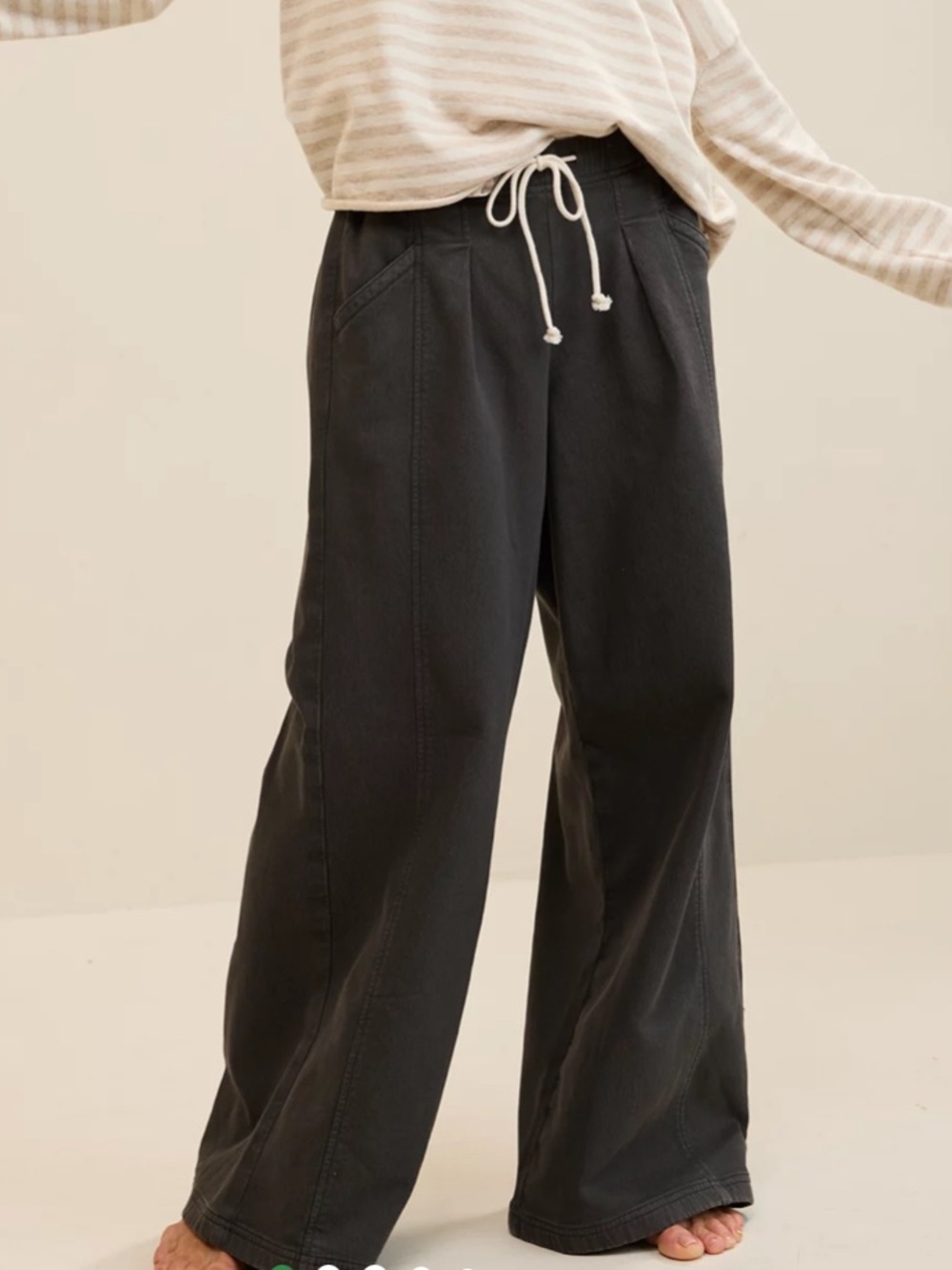 Aerie Daydream Denim Stretch Trouser - Smoke Gray - Medium Regular